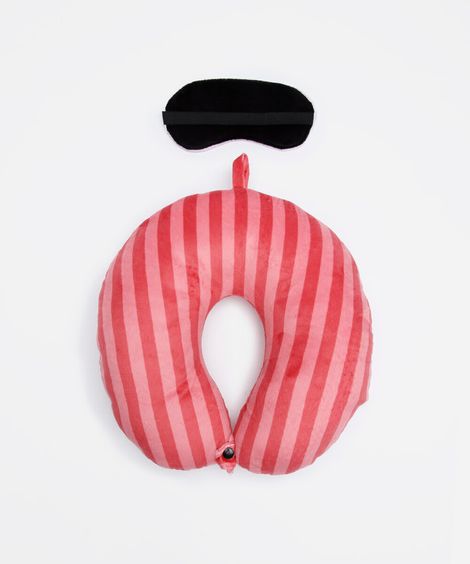 apoio de pescoço com máscara listrado colorido
