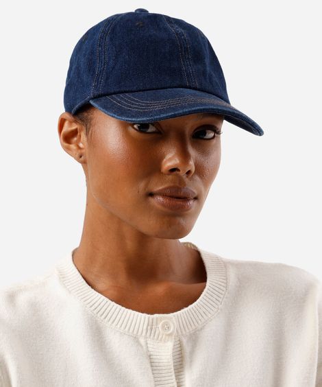 boné feminino aba curva jeans azul