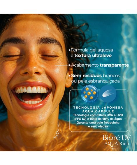 protetor solar bioré aqua rich fps 50 70g