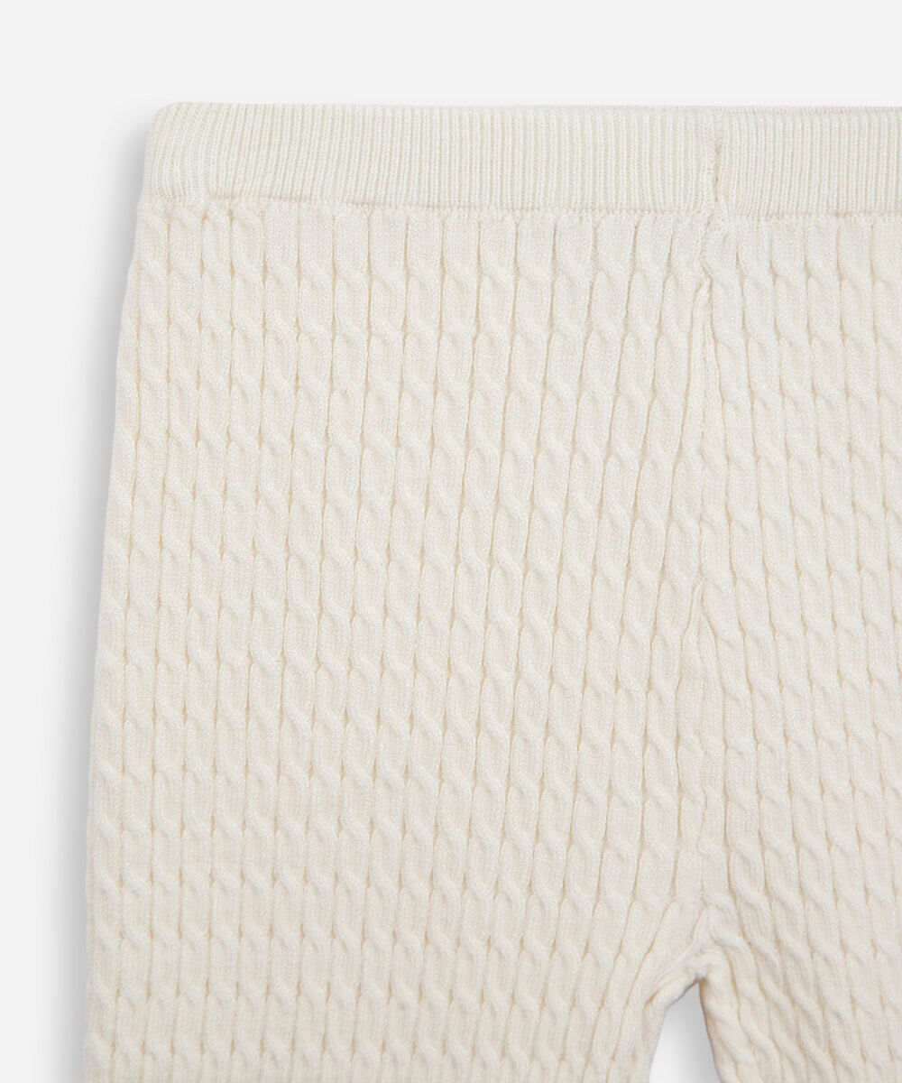 conjunto longo infantil de tricot texturizado off white