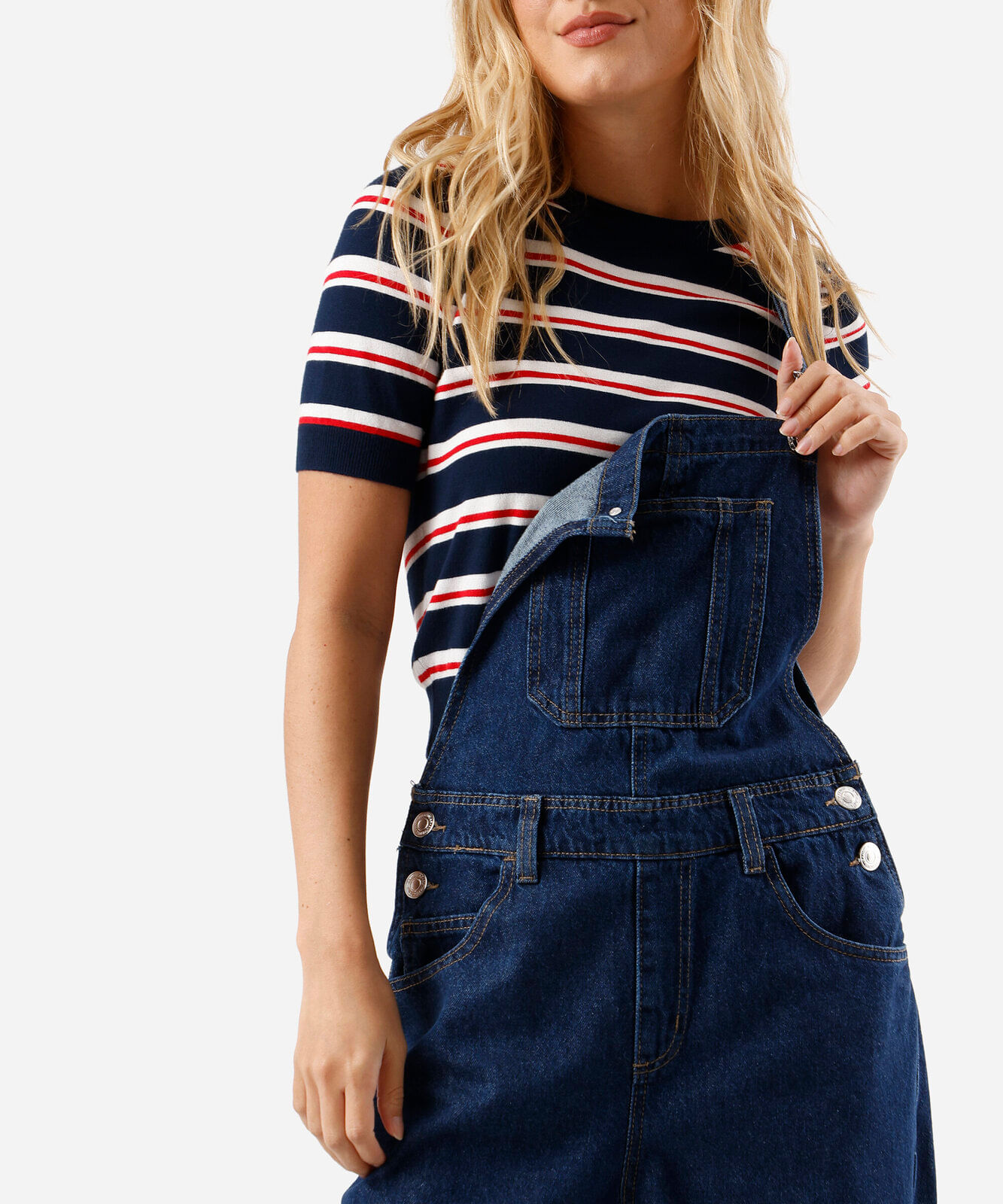jardineira feminina jeans azul