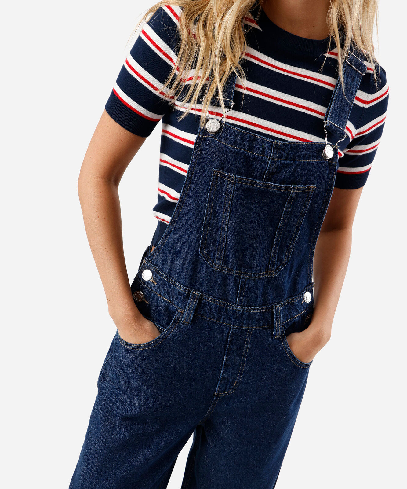 jardineira feminina jeans azul