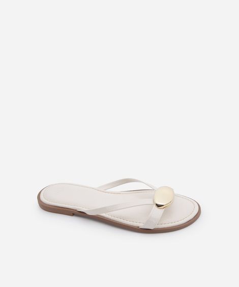 rasteirinha tira fina texturizada off white