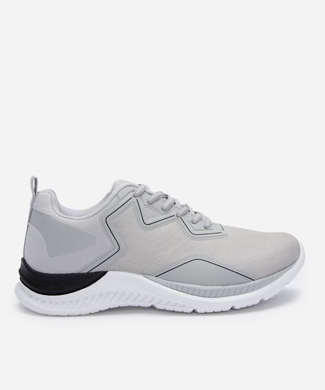 tênis esportivo com recorte cinza