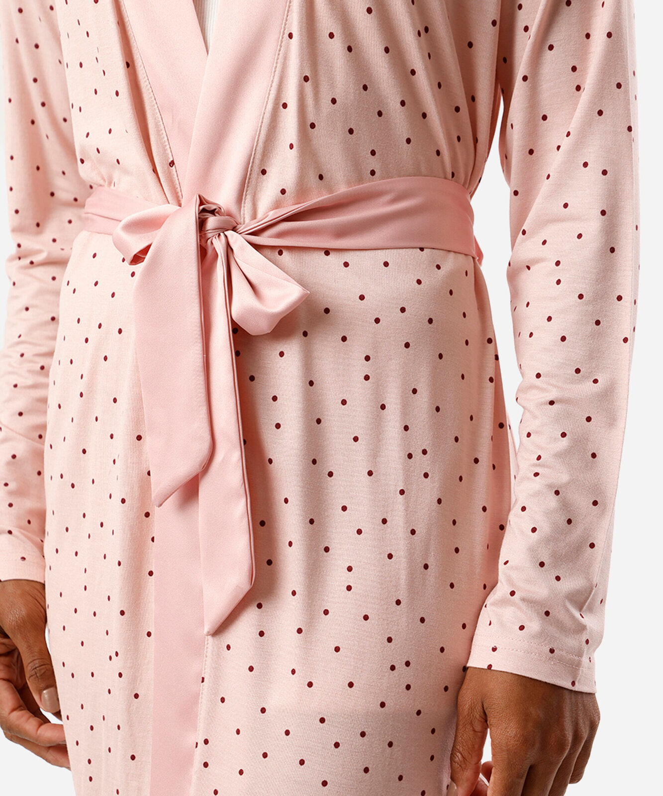 roupão feminino de viscose poá rosa