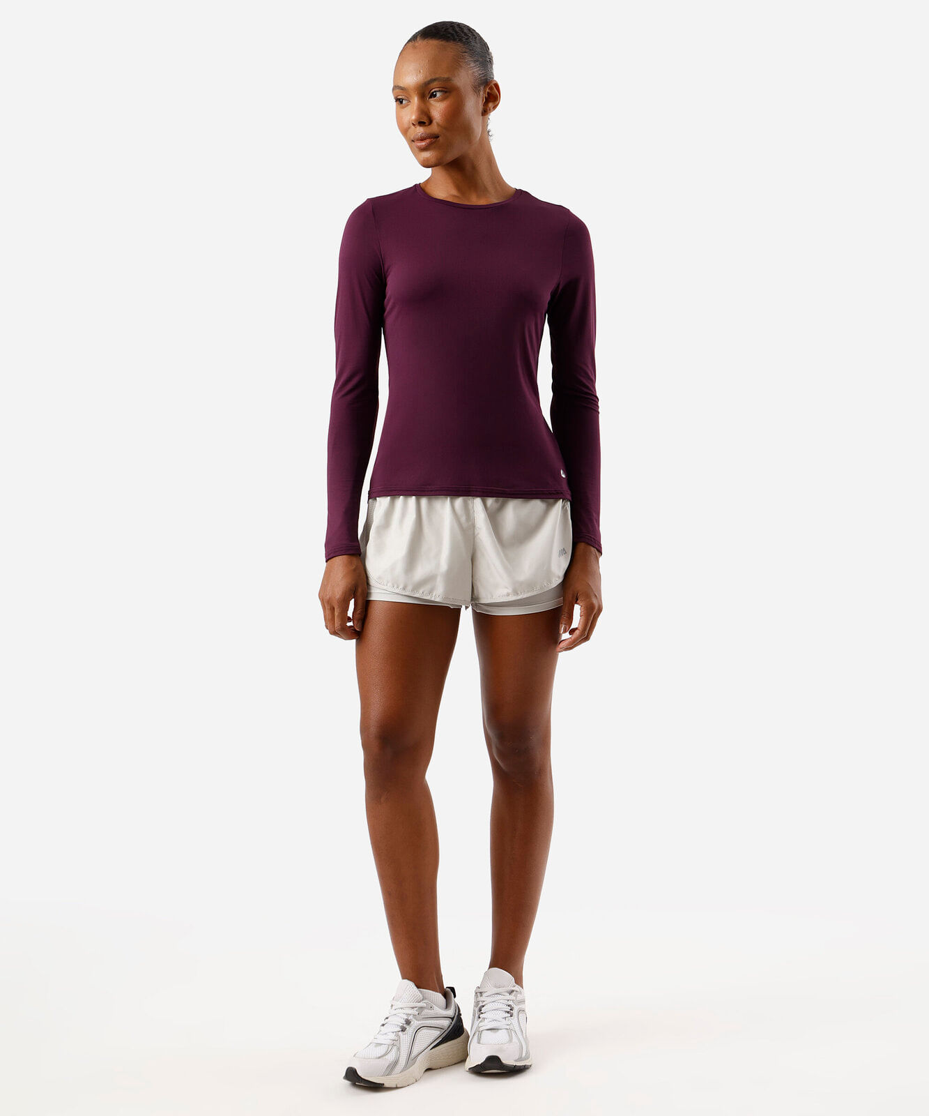 blusa feminina esportiva de poliamida manga longa roxa
