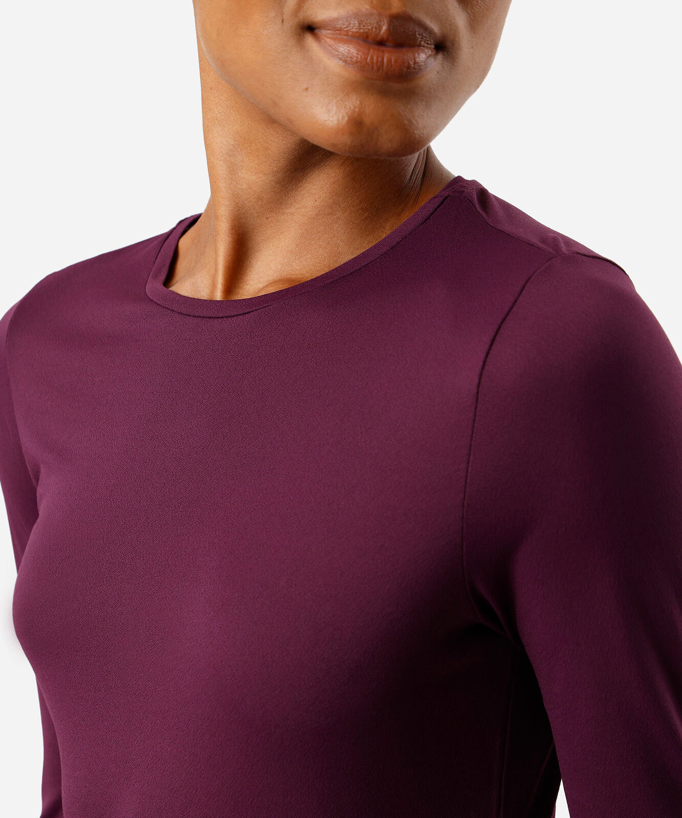 blusa feminina esportiva de poliamida manga longa roxa