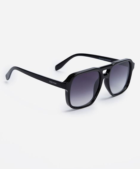 óculos de sol unissex aviador de acetato triton preto