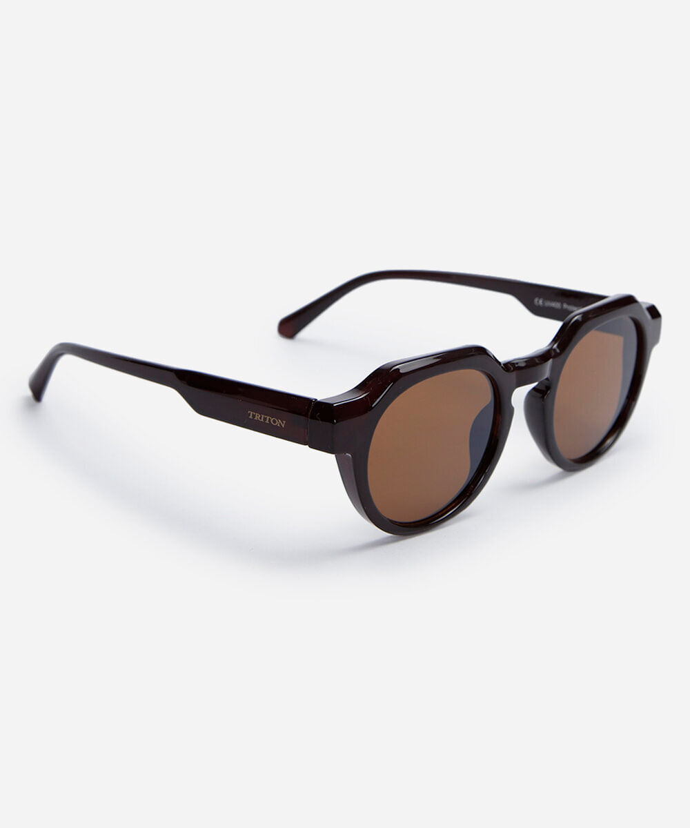 óculos de sol unissex redondo de acetato triton - multicor