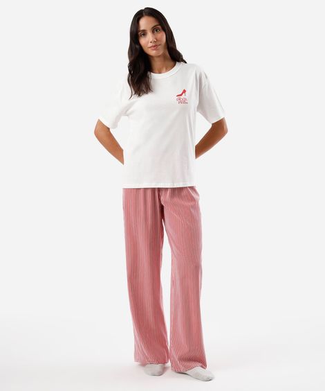 pijama longo feminino de algodão o diabo veste prada off white