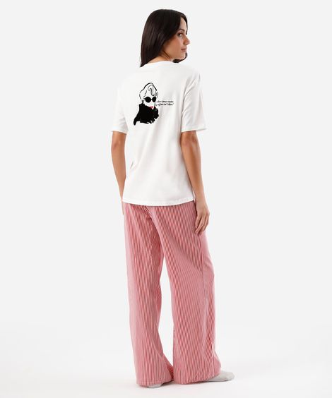 pijama longo feminino de algodão o diabo veste prada off white