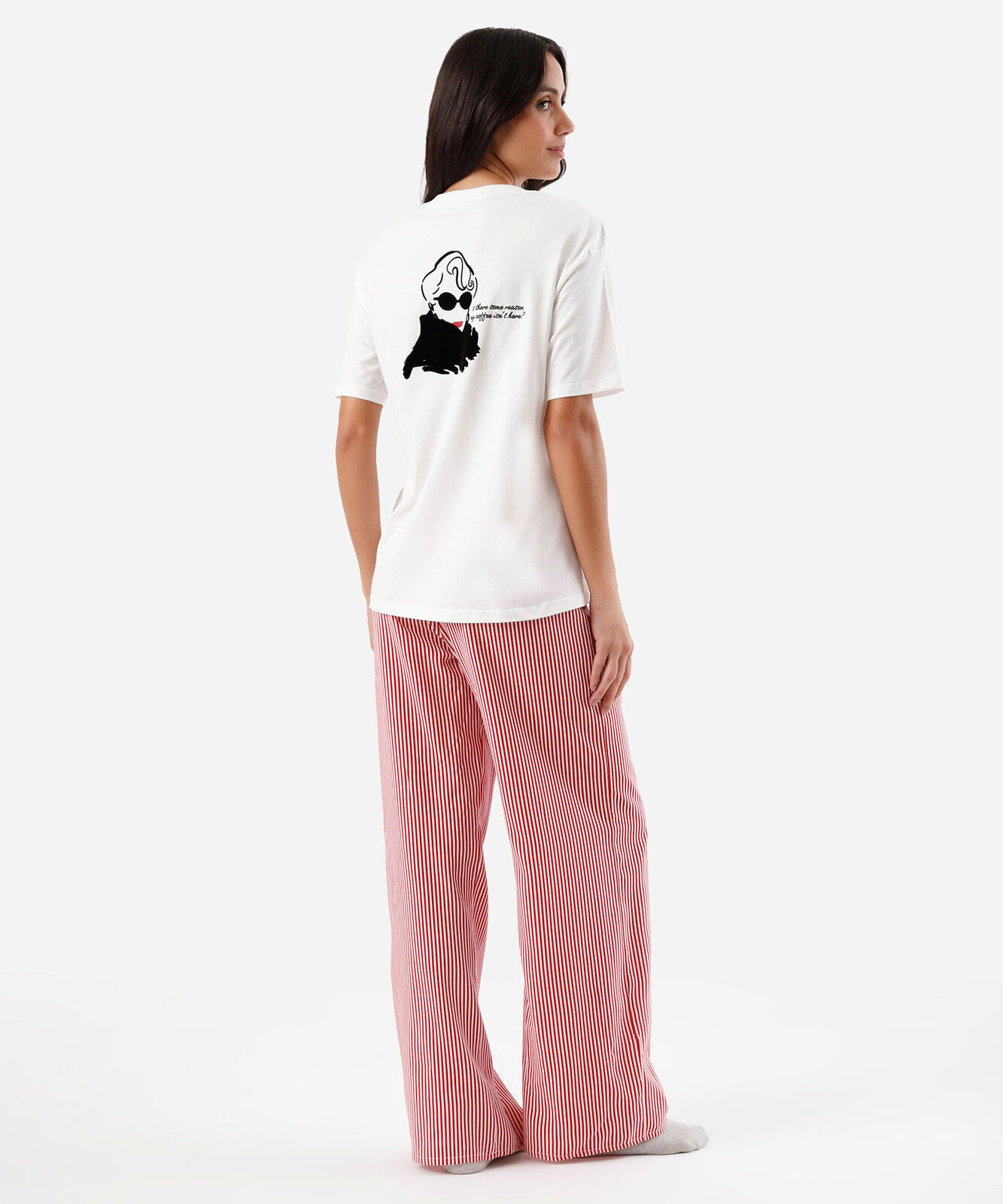 pijama longo feminino de algodão o diabo veste prada off white