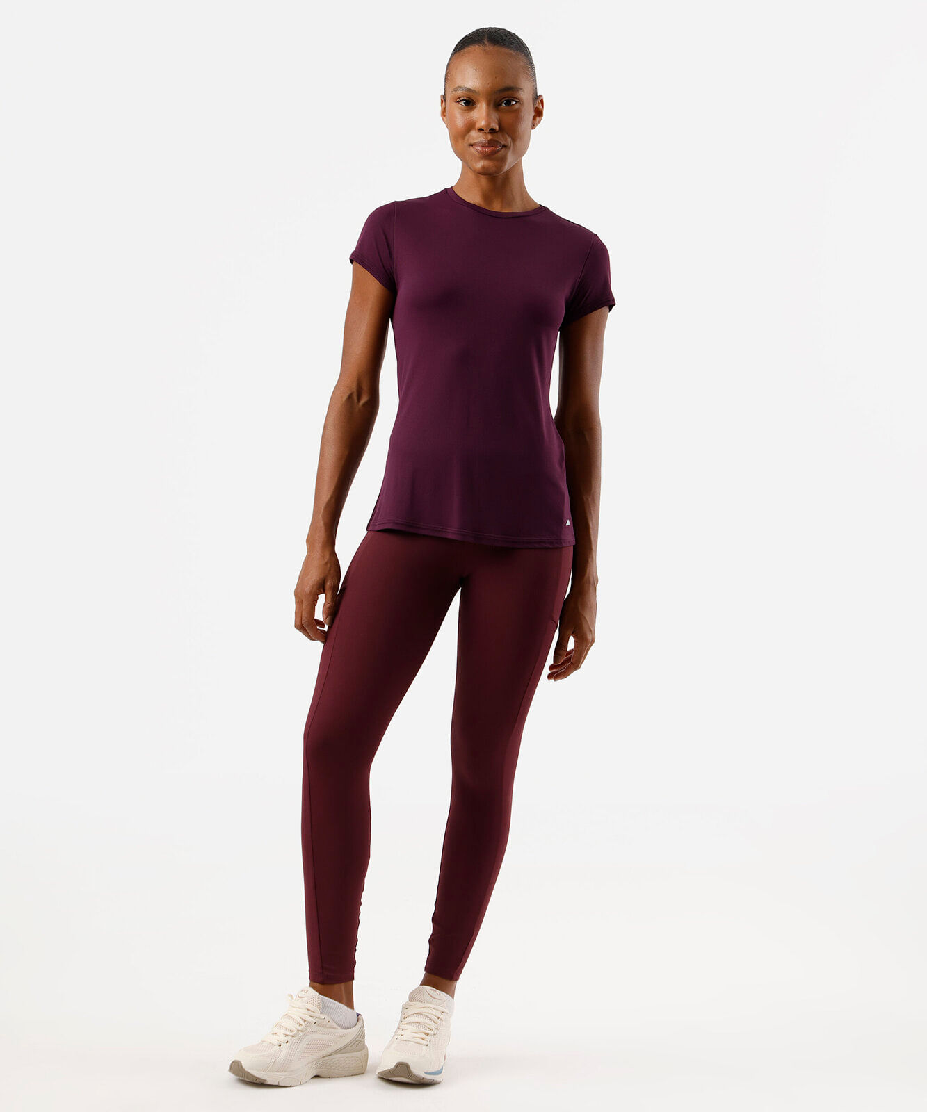 calça legging esportivacom bolso vinho