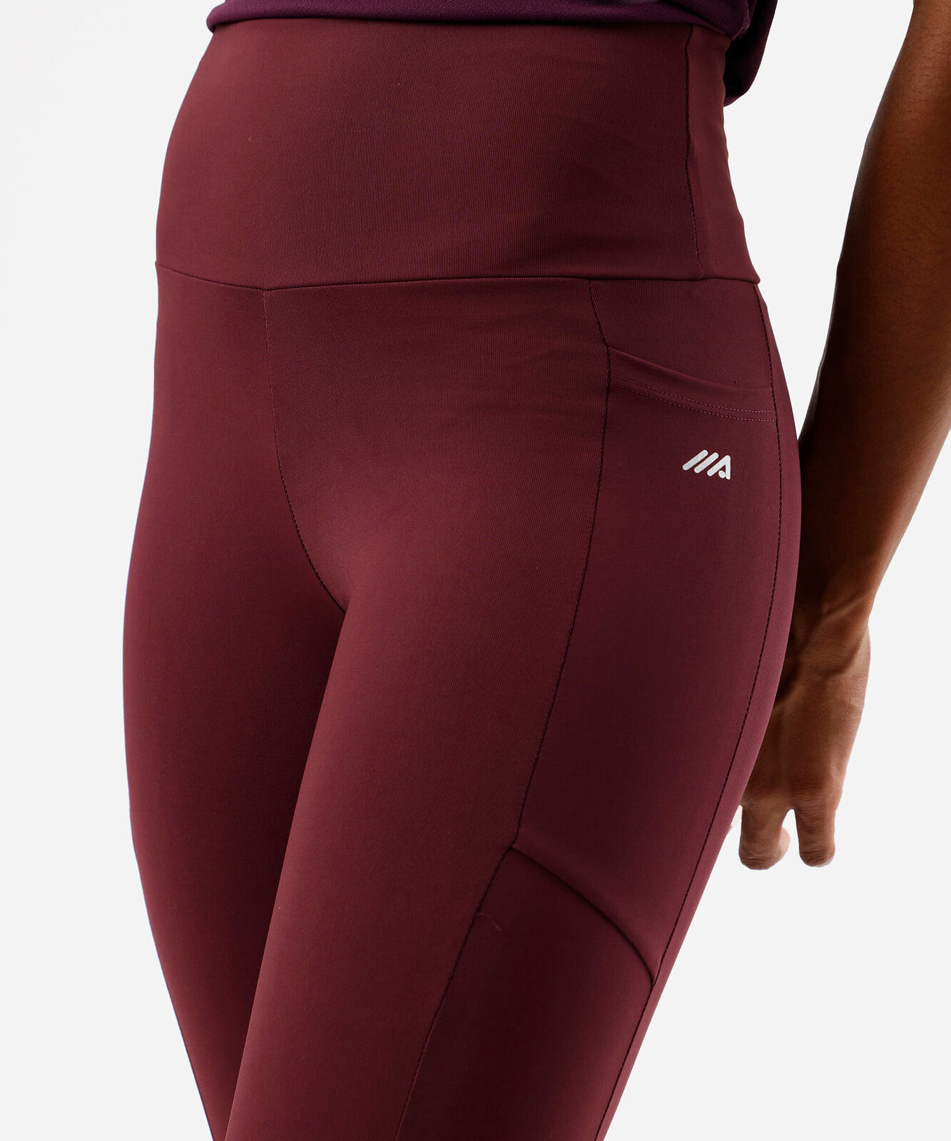 calça legging esportivacom bolso vinho