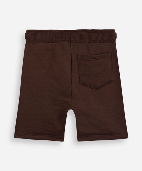 short de moletom infantil com cordão marrom