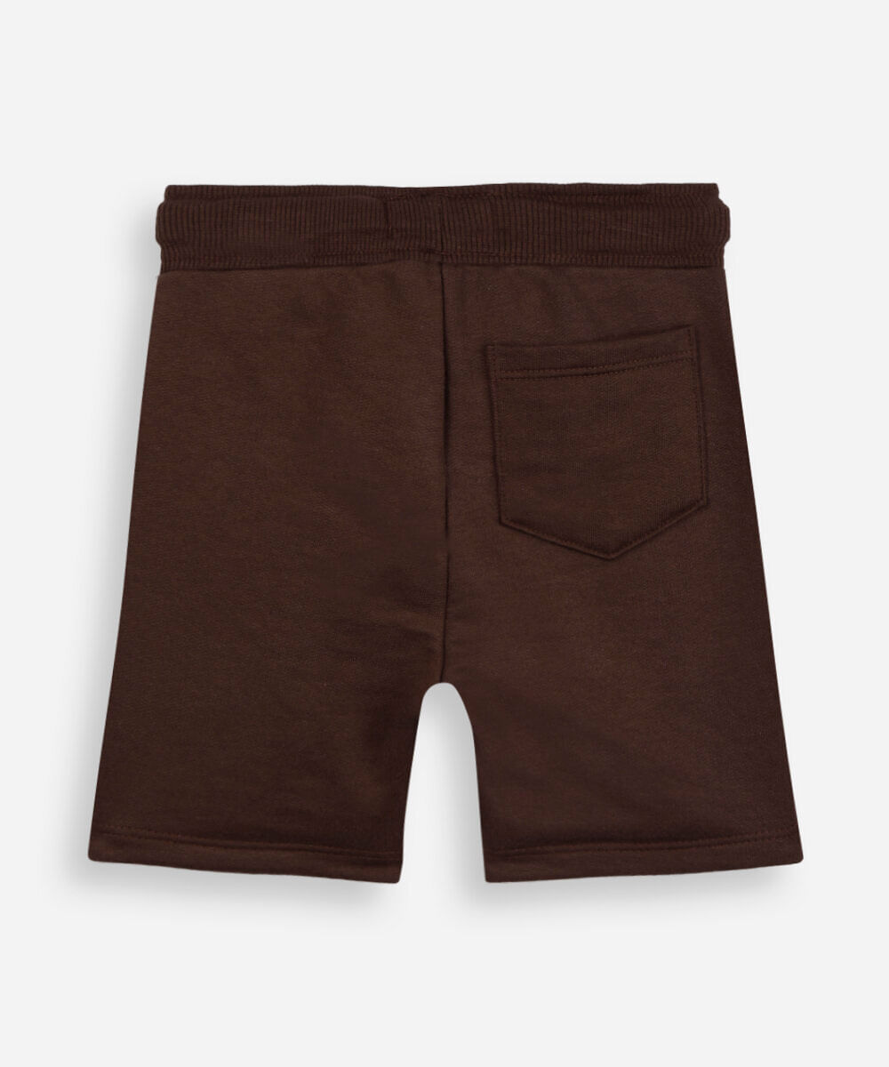 short de moletom infantil com cordão marrom