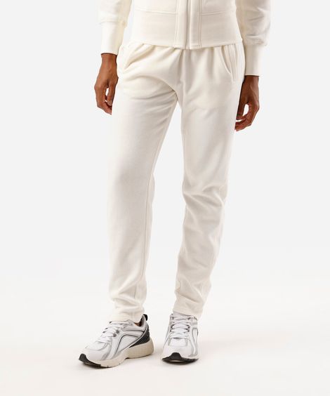 calça jogger feminina de moletom esportiva off white