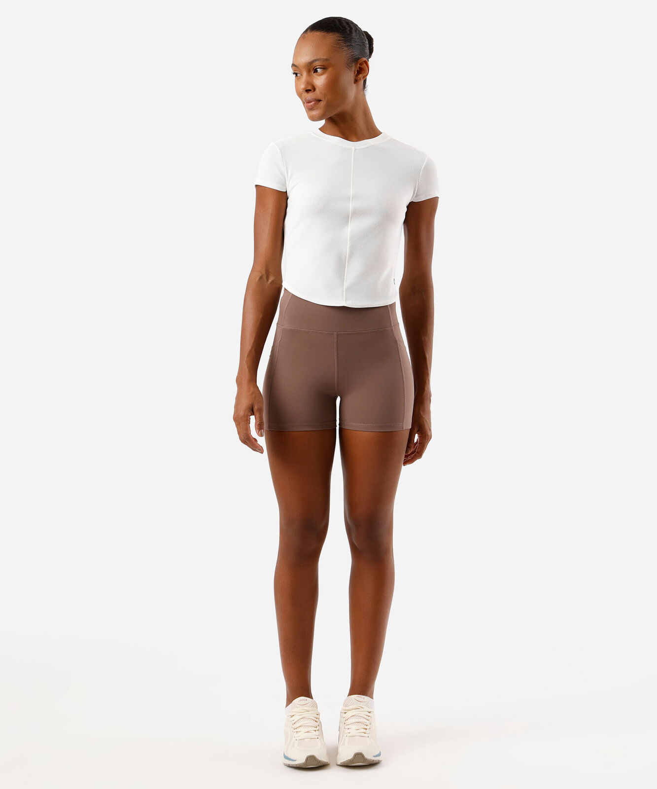 blusa cropped feminina esportiva manga curta branca