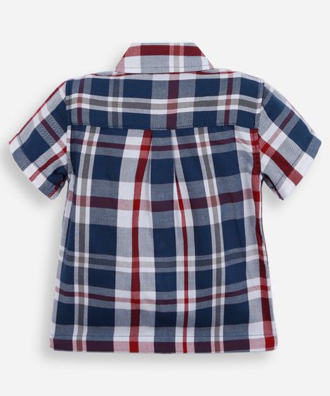 camisa infantil manga curta xadrez vinho