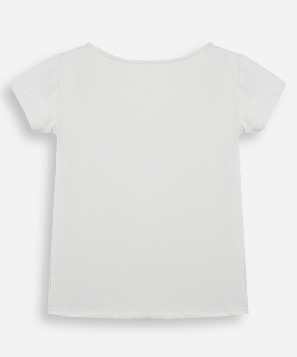 blusa infantil de poliamida off white
