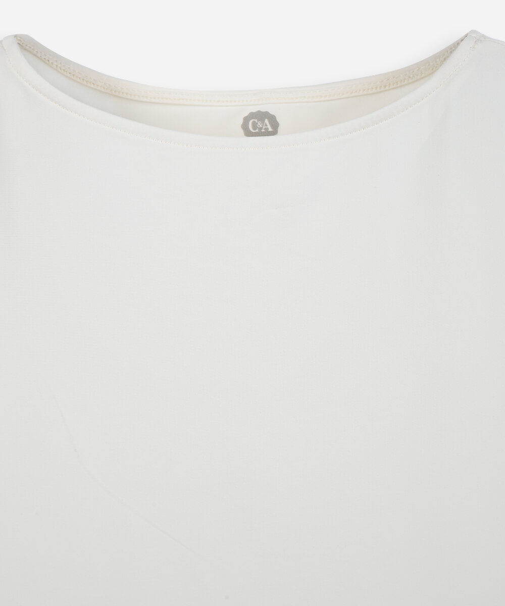 blusa infantil de poliamida off white
