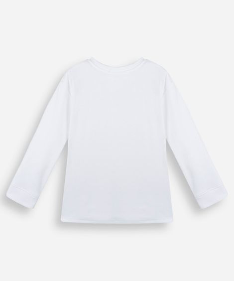 camiseta infantil de algodão peruano manga longa off white