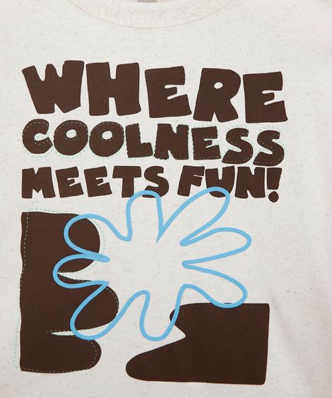 camiseta infantil manga curta estampada off white