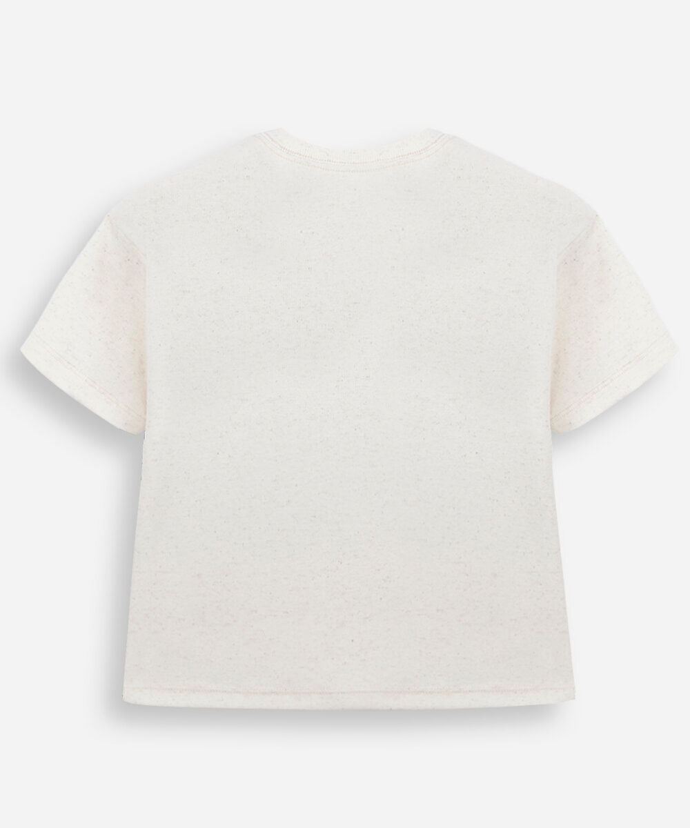 camiseta infantil manga curta estampada off white
