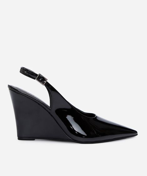 scarpin slingback anabela preto