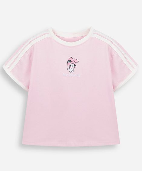 camiseta baby look infantil my melody rosa