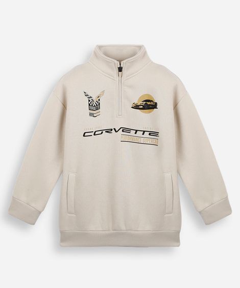 blusa infantil gola alta corvette - areia