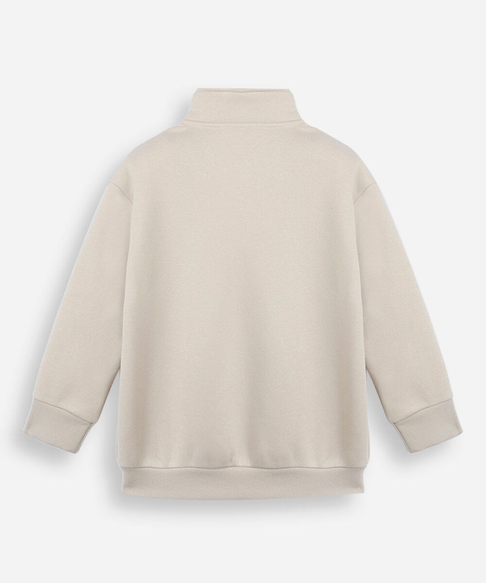 blusa infantil gola alta corvette - areia