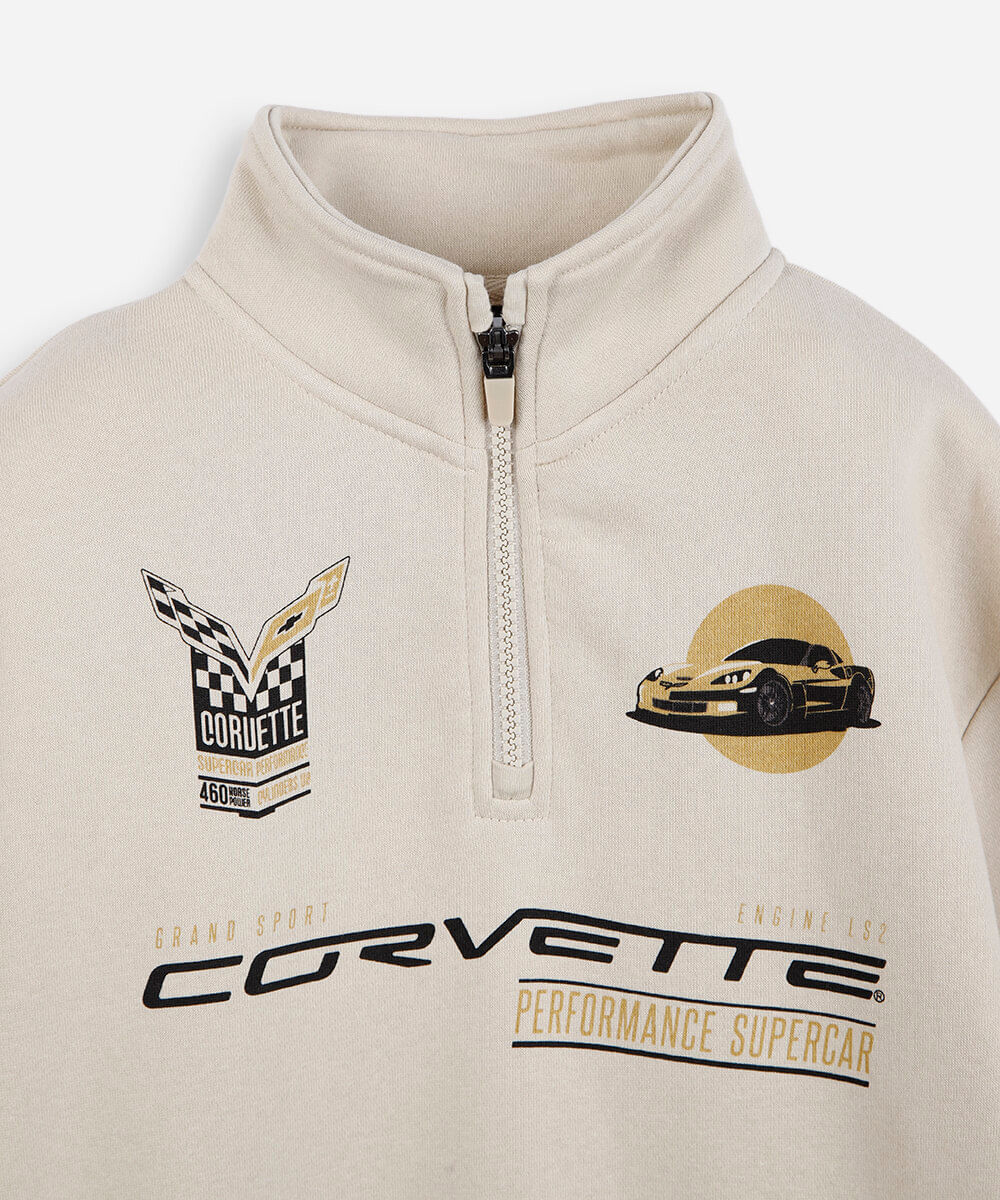 blusa infantil gola alta corvette - areia