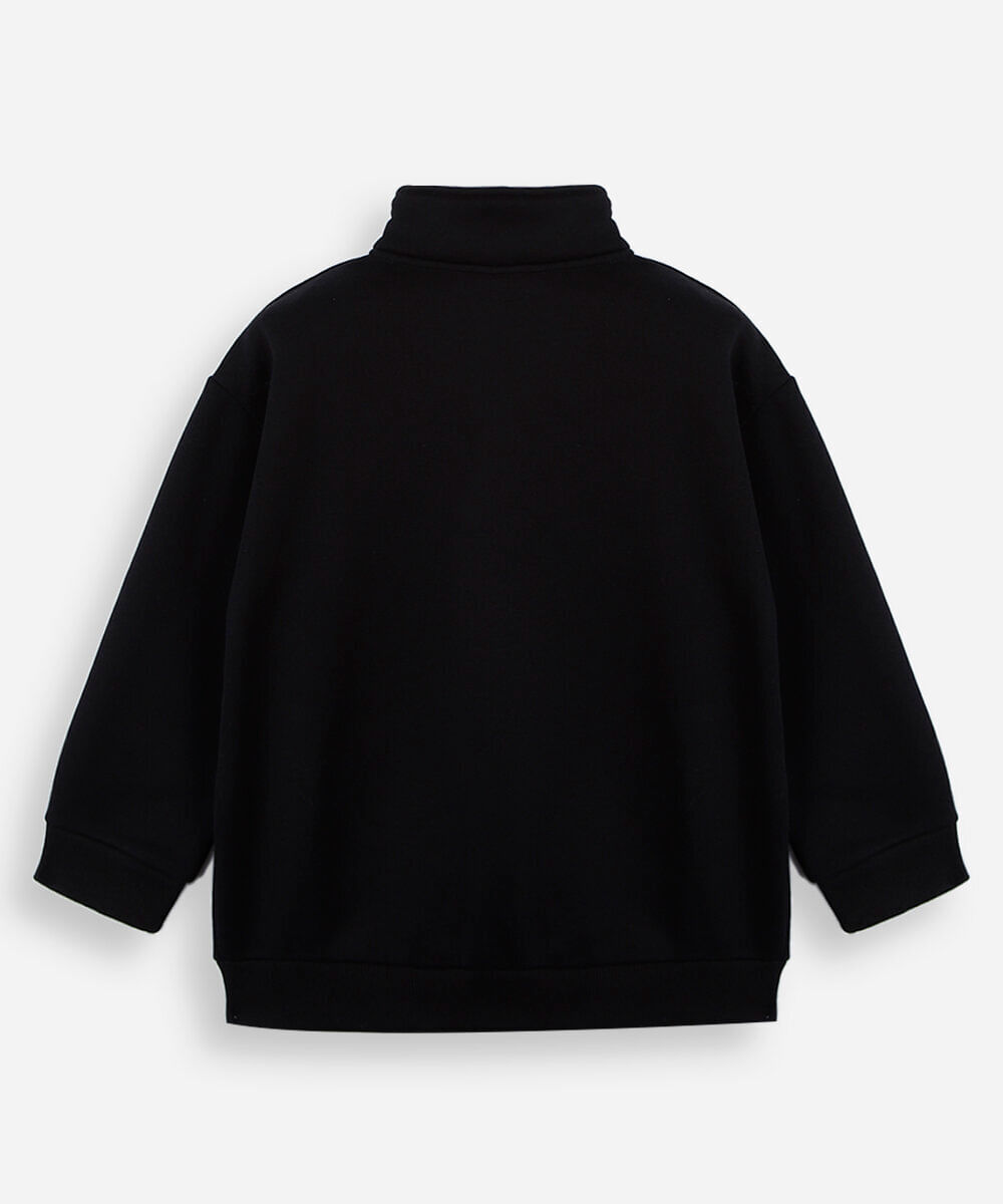 blusa infantil gola alta camaro preta