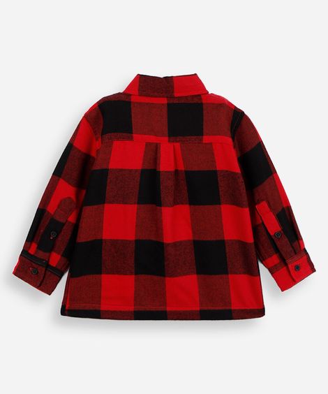 camisa infantil xadrez flanela vermelha
