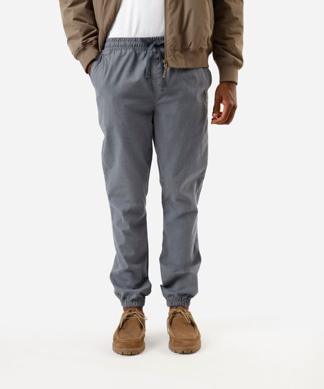 calça jogger masculina de sarja cinza