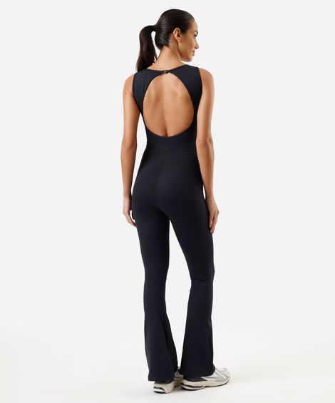 macacão flare feminino com recorte cea sports preto