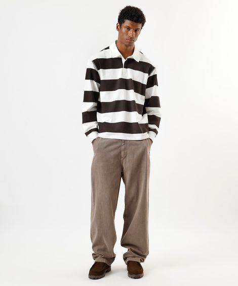 calça baggy masculina de sarja marrom
