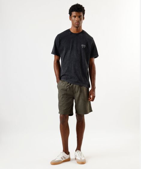 bermuda jogger masculina de sarja cós elástico verde