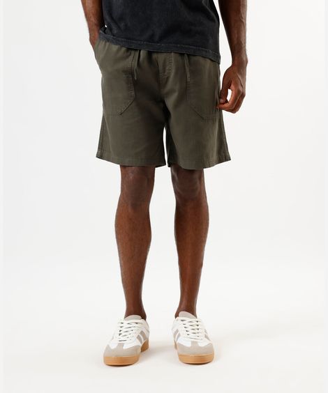 bermuda jogger masculina de sarja cós elástico verde