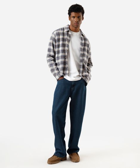 calça baggy masculina jeans azul