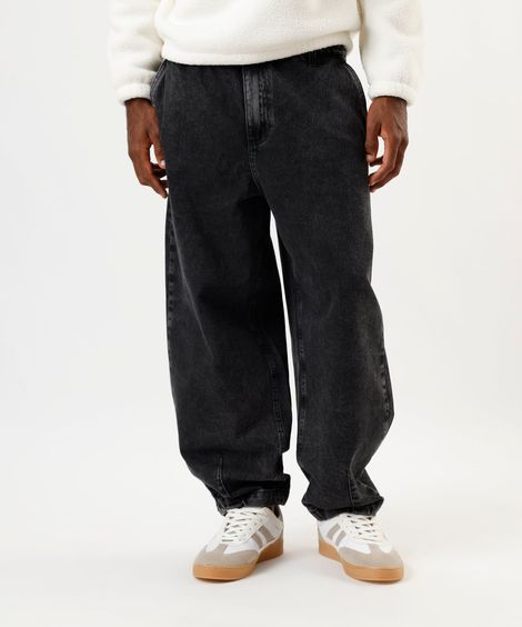 calça balloon masculina jeans preta