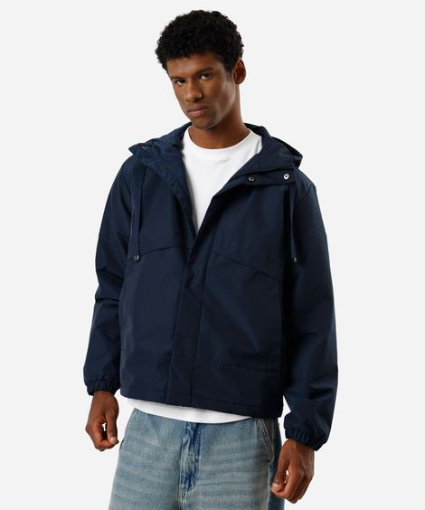 jaqueta masculina com capuz azul