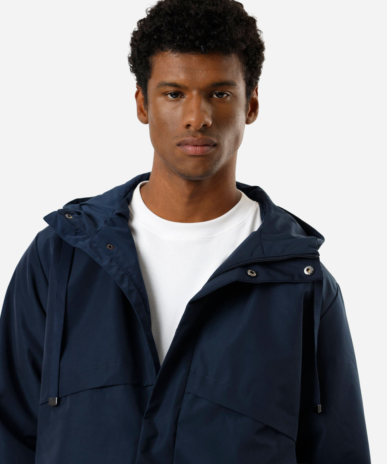jaqueta masculina com capuz azul