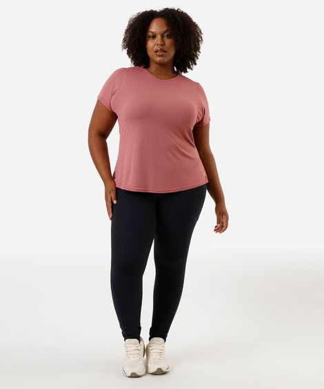 blusa feminina esportiva com recorte plus size rosa