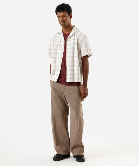 calça baggy masculina de sarja marrom