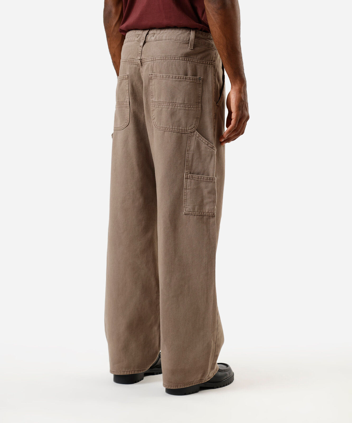 calça baggy masculina de sarja marrom