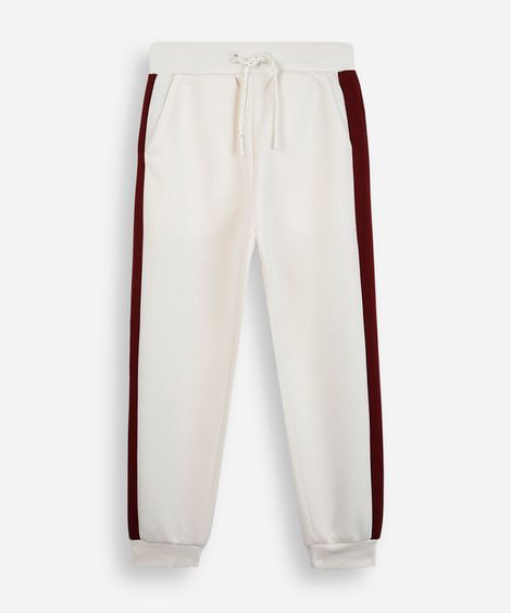 calça infantil jogger recorte off white