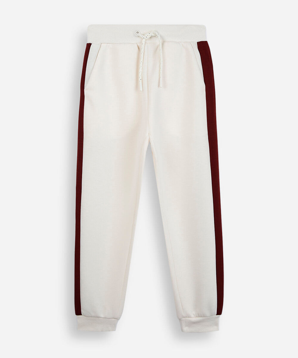 calça infantil jogger recorte off white