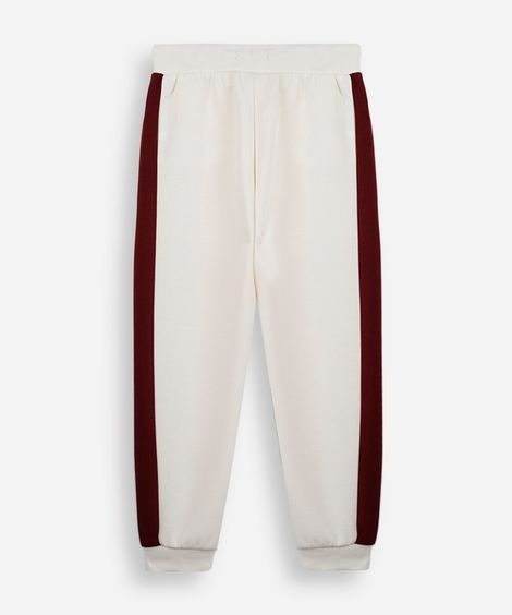 calça infantil jogger recorte off white